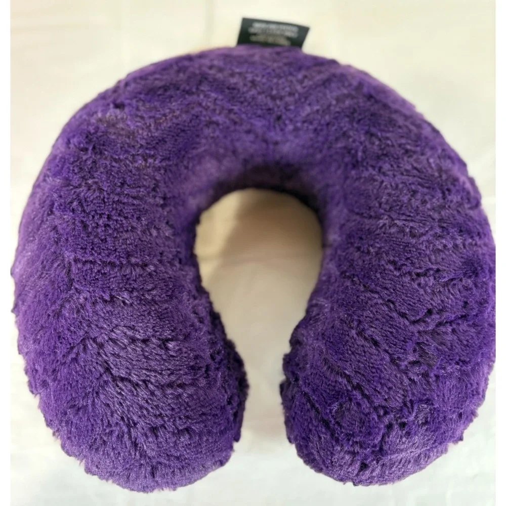 Luxe Essentials Memory Foam Travel Neck Pillow - Faux Fur Softness!